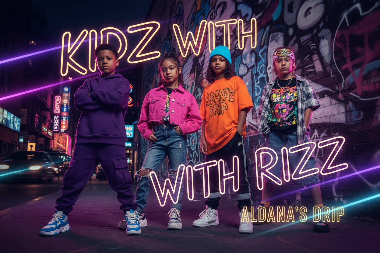 Aldana's Drip Kidz with Rizz fashion collection