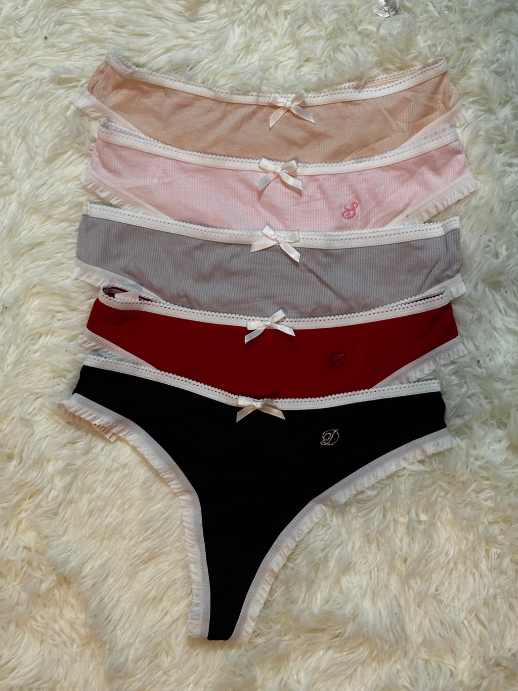 The Sweetheart Panty – Custom Embroidered Ruffle Thong