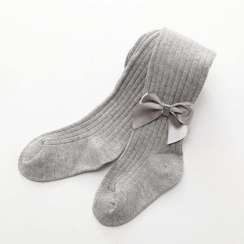 Baby Girls Wide Bow Pantyhose Socks