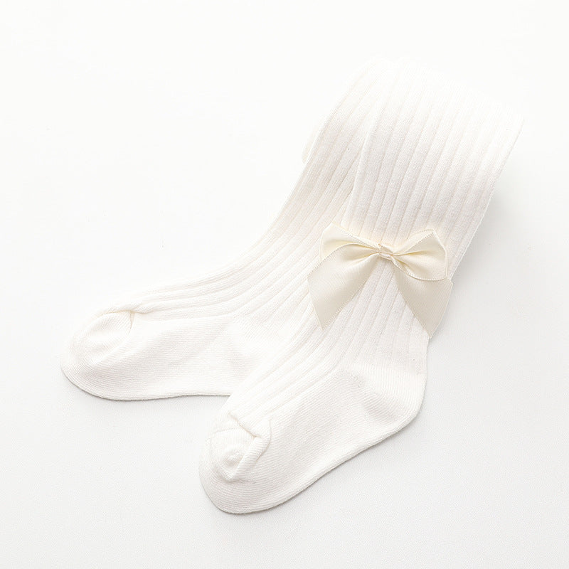 Baby Girls Wide Bow Pantyhose Socks