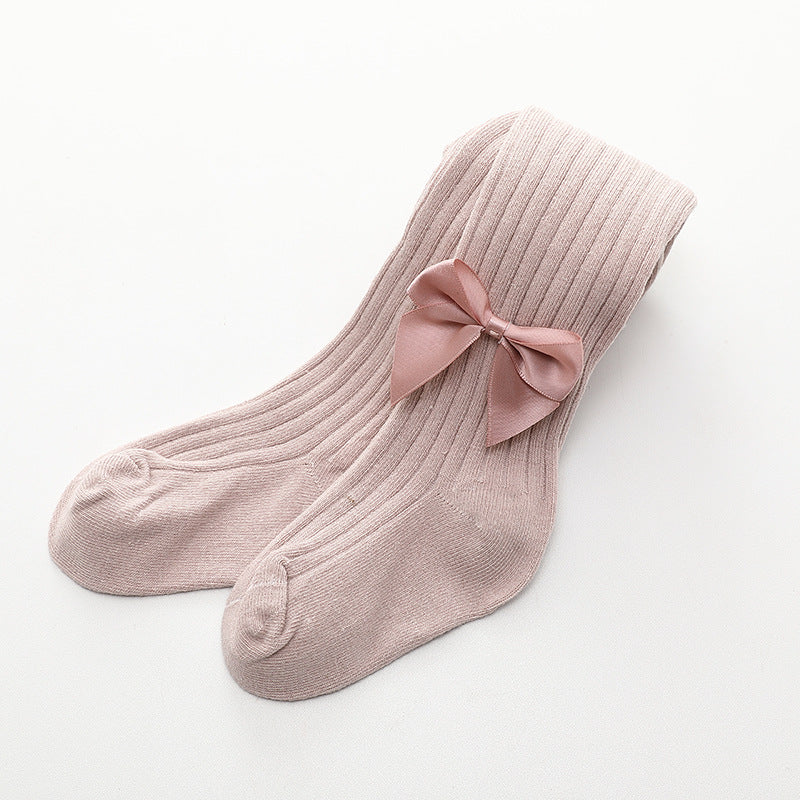 Baby Girls Wide Bow Pantyhose Socks