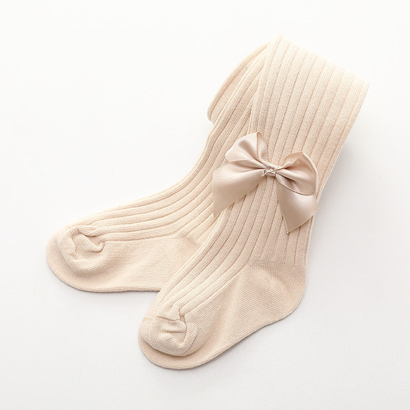 Baby Girls Wide Bow Pantyhose Socks