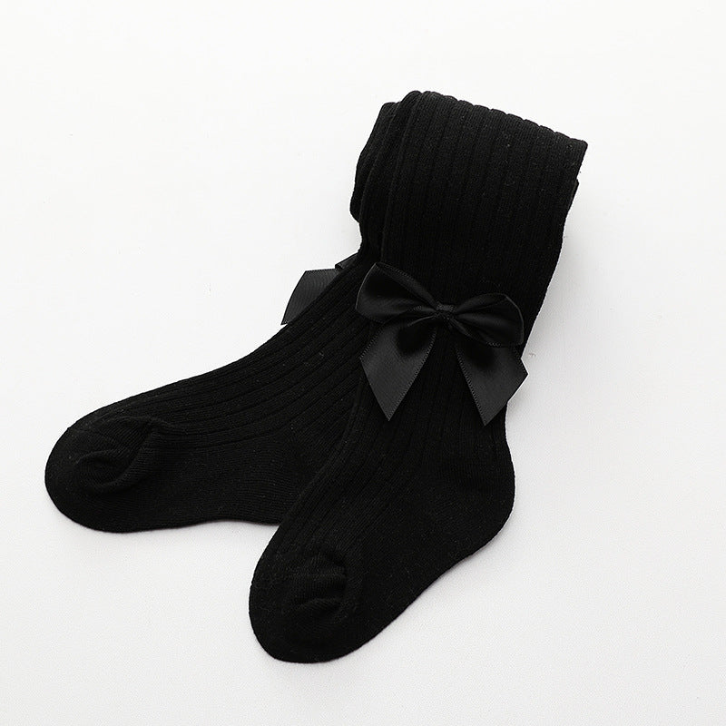Baby Girls Wide Bow Pantyhose Socks