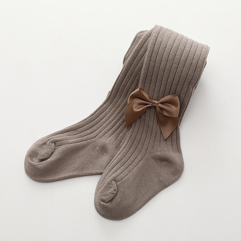 Baby Girls Wide Bow Pantyhose Socks