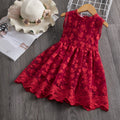 Girls' Butterfly Embroidered Sleeveless Princess Dress