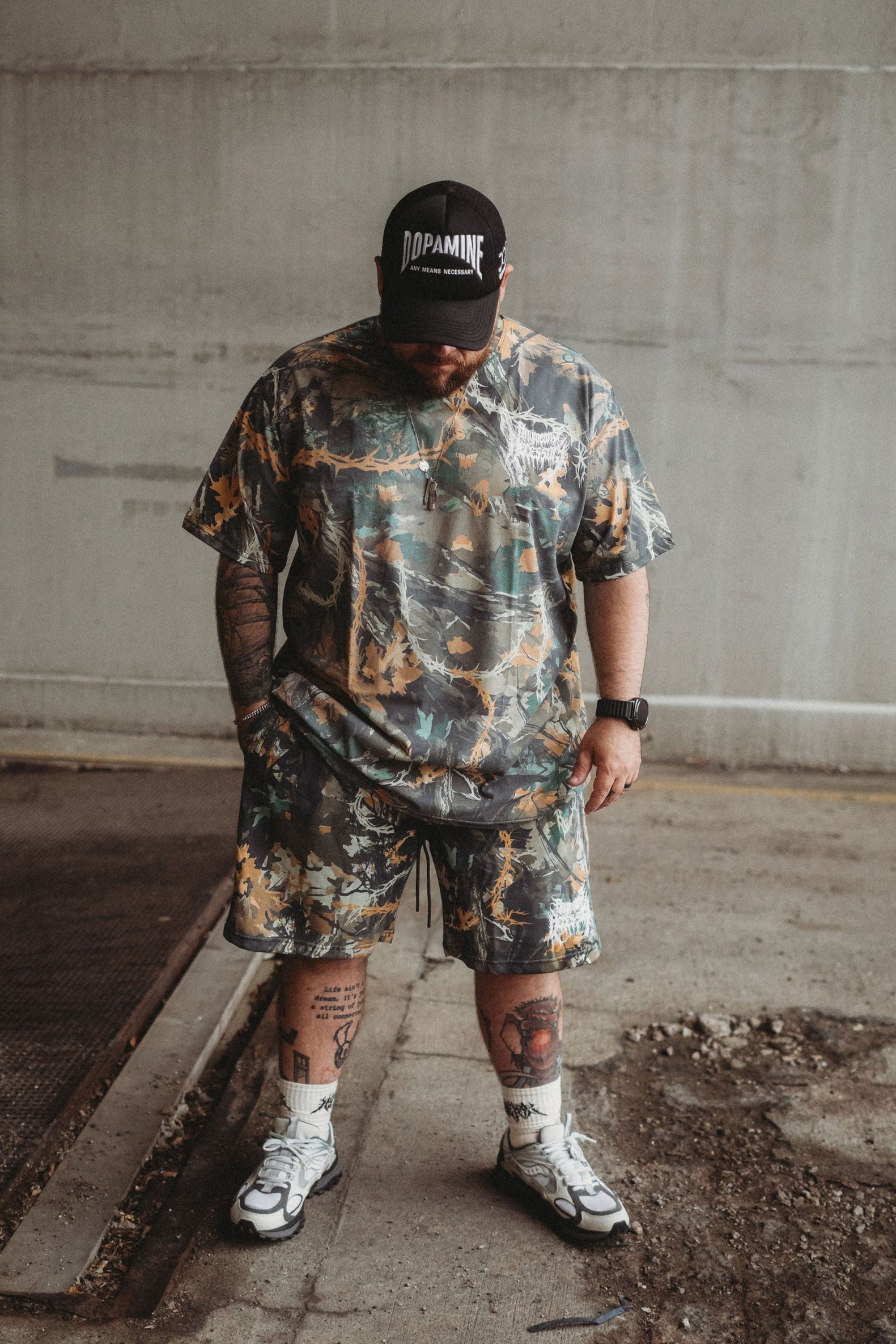 Mayhem Hand-Drawn Camo Graphic Tee – Any Means Necessary
