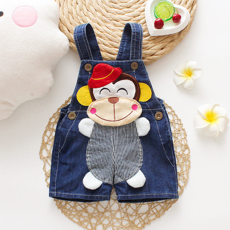 Baby & Toddler Suspender Denim Short Pants | Unisex Summer Climbing Shorts