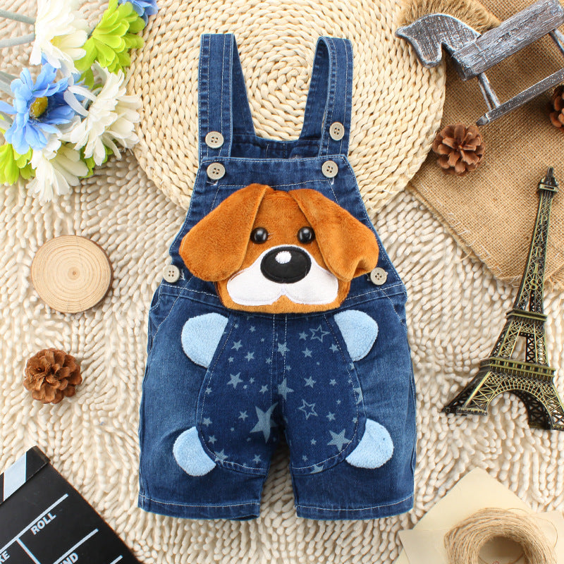 Baby & Toddler Suspender Denim Short Pants | Unisex Summer Climbing Shorts