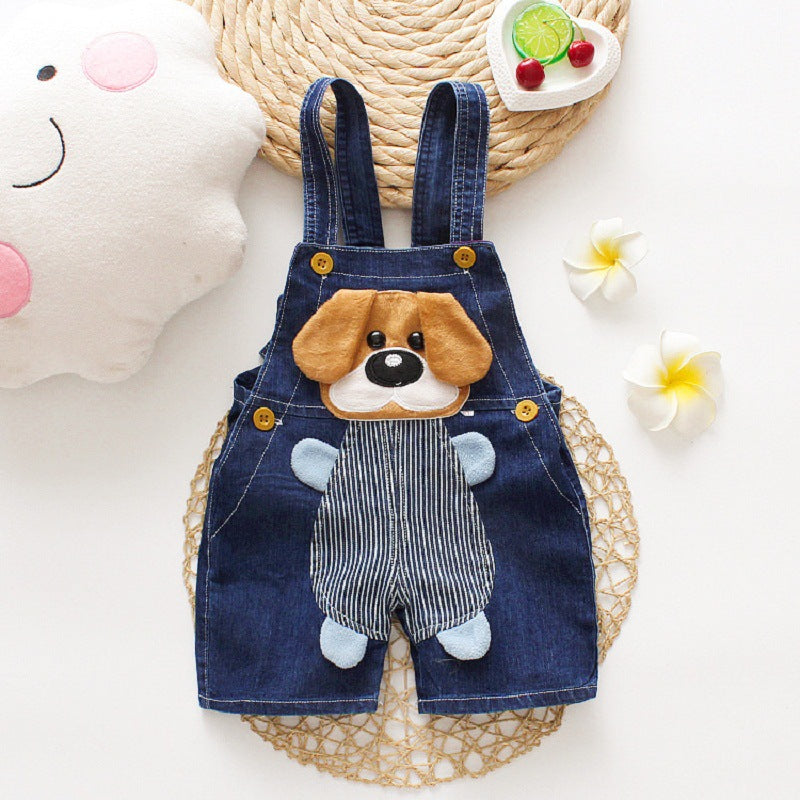 Baby & Toddler Suspender Denim Short Pants | Unisex Summer Climbing Shorts