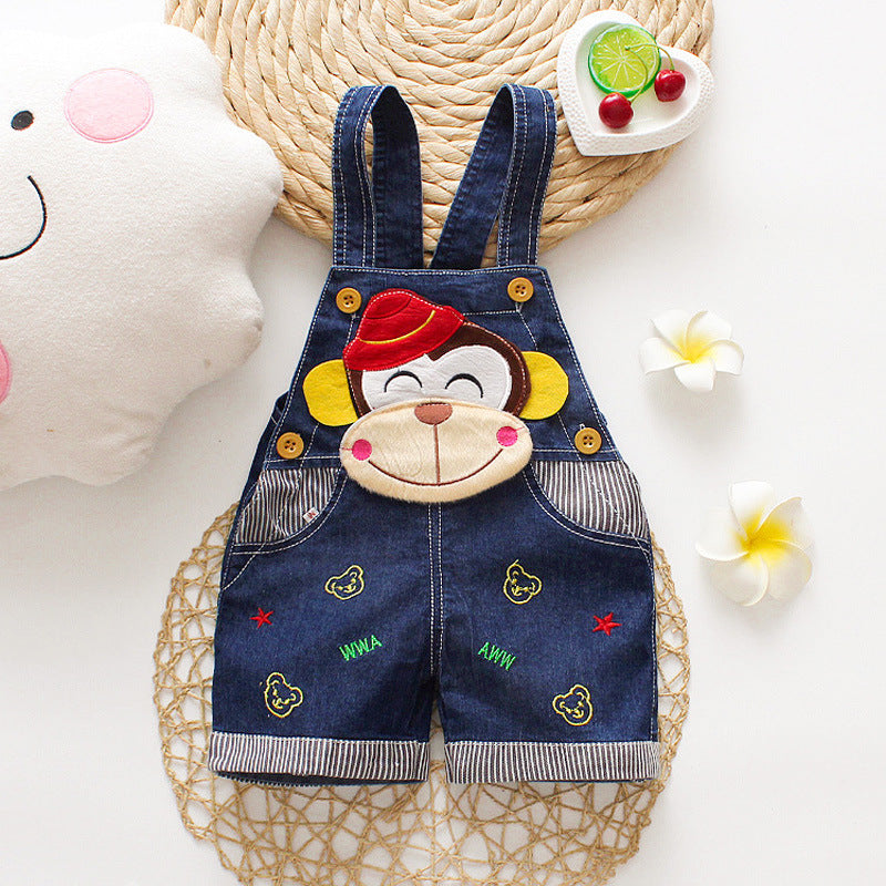 Baby & Toddler Suspender Denim Short Pants | Unisex Summer Climbing Shorts