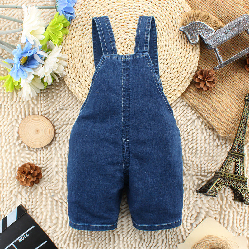 Baby & Toddler Suspender Denim Short Pants | Unisex Summer Climbing Shorts