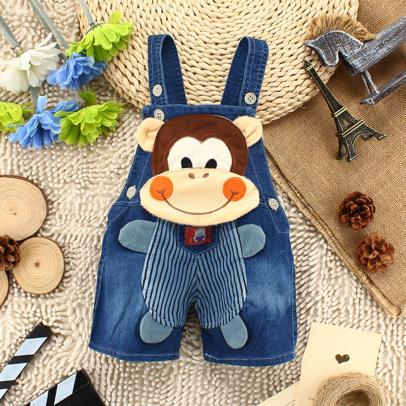 Baby & Toddler Suspender Denim Short Pants | Unisex Summer Climbing Shorts
