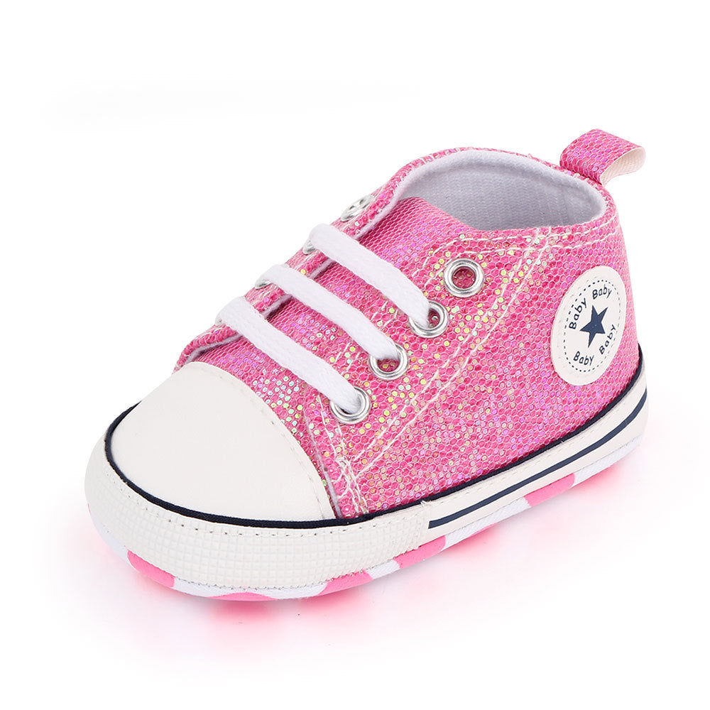 Baby Soft Sole First Walker Shoes | Sequin & Canvas Styles