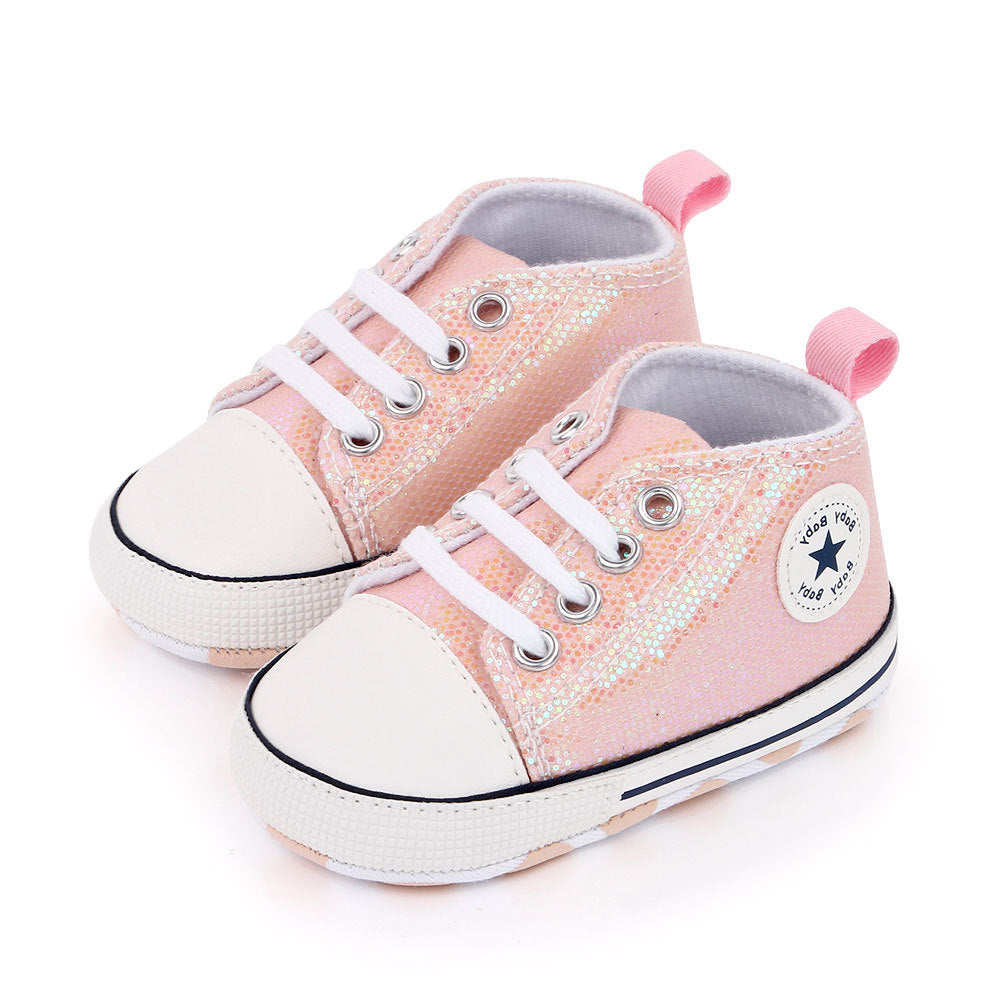 Baby Soft Sole First Walker Shoes | Sequin & Canvas Styles