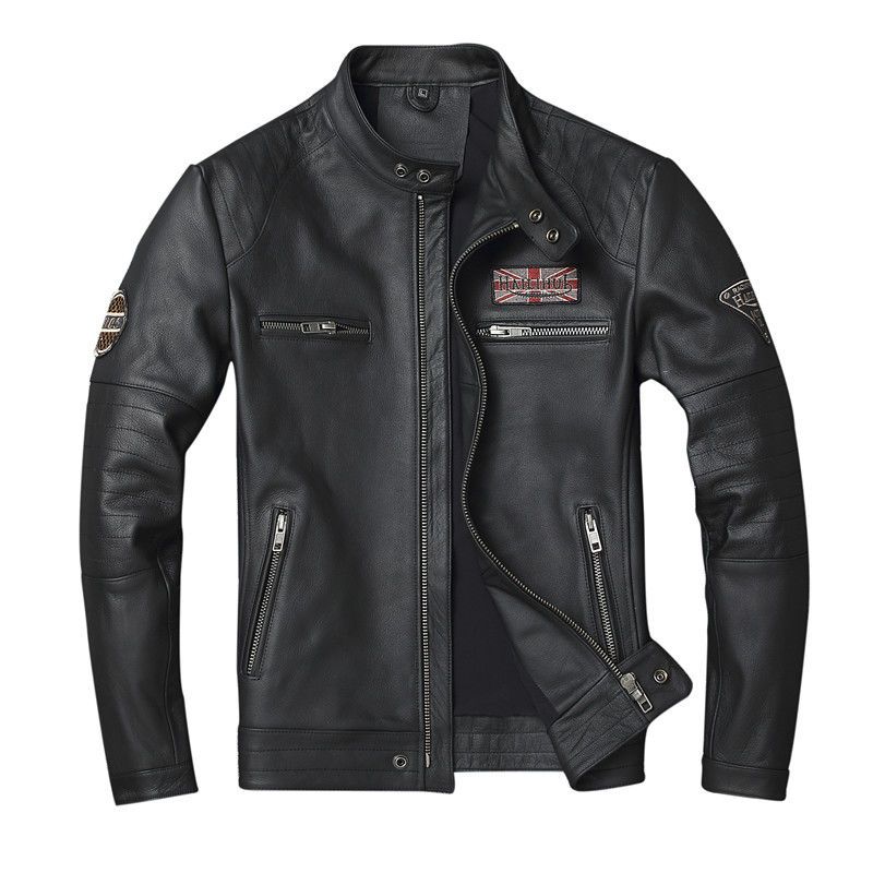 Men's Genuine Leather Motorcycle Jacket | Vintage Moto Biker Jacket