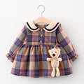 Girls' Korean Style Plaid Princess Dress | Spring & Autumn
