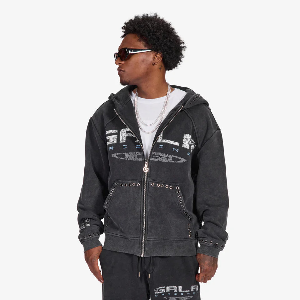 Gala Original Harpy Grommet Hoodie – Washed Black