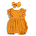Infant Girl Sleeveless Lace Wrap Dress | Climbing Romper Dress