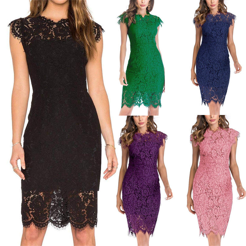Women's Lace Bodycon Slim-Fit Dress | Sexy Hip-Hugging Mini Dress