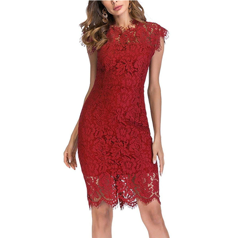 Women's Lace Bodycon Slim-Fit Dress | Sexy Hip-Hugging Mini Dress