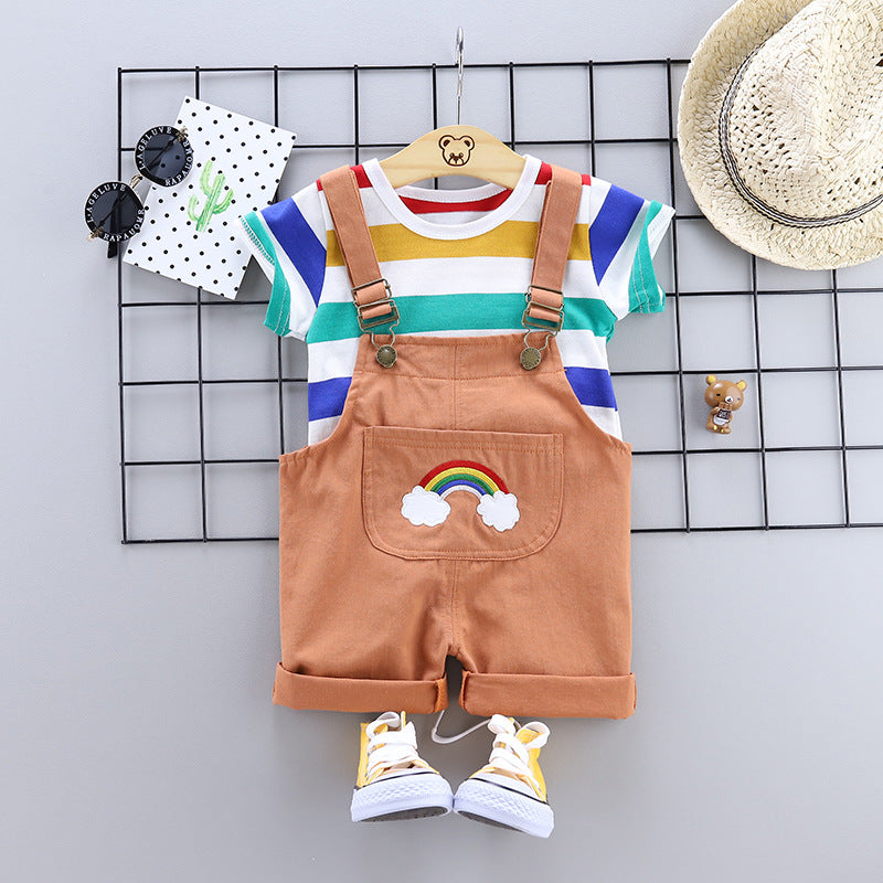 Baby & Toddler Rainbow Print Strap Two-Piece Summer Set