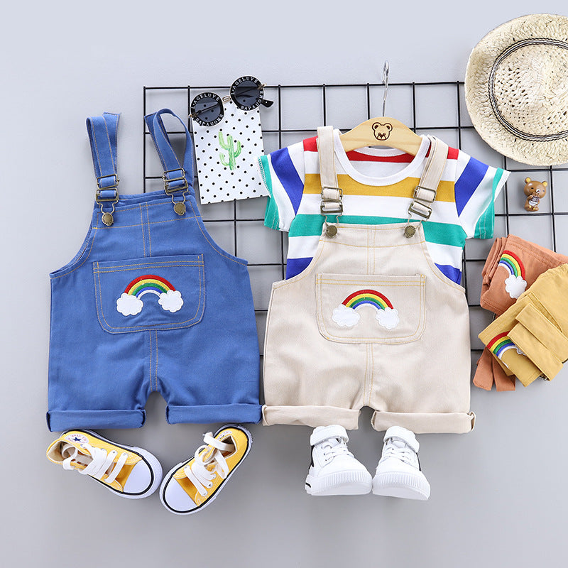Baby & Toddler Rainbow Print Strap Two-Piece Summer Set