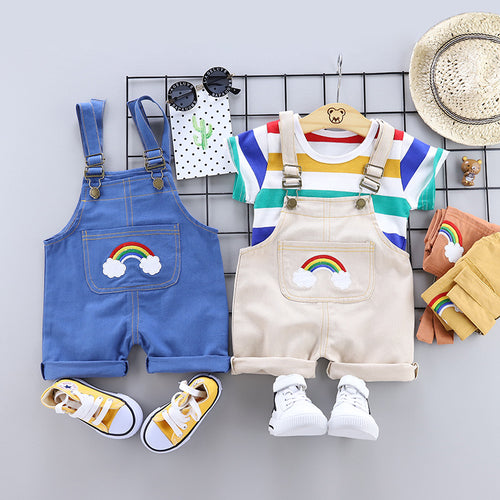 Baby & Toddler Rainbow Print Strap Two-Piece Summer Set