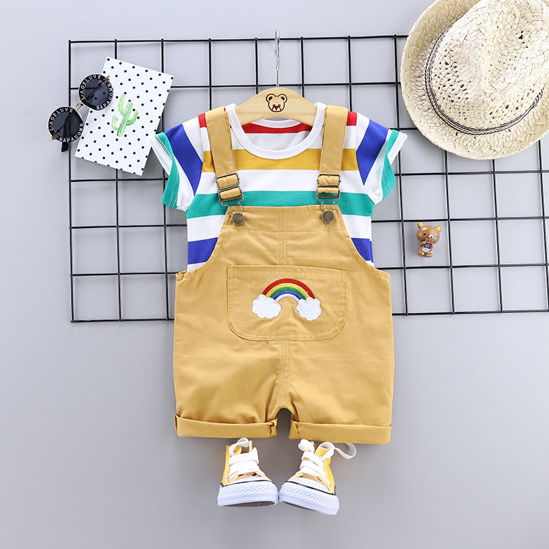 Baby & Toddler Rainbow Print Strap Two-Piece Summer Set