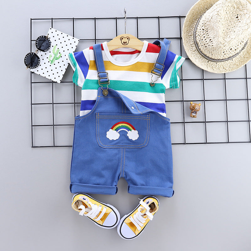 Baby & Toddler Rainbow Print Strap Two-Piece Summer Set