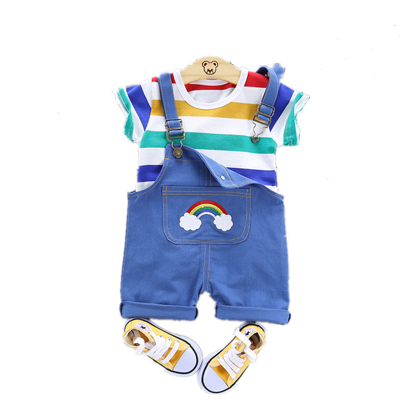 Baby & Toddler Rainbow Print Strap Two-Piece Summer Set