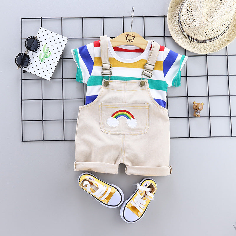Baby & Toddler Rainbow Print Strap Two-Piece Summer Set