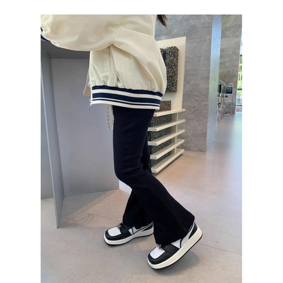 Girls' Solid Color Casual Leggings