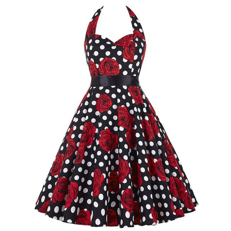 Women's Printed Lace-Up Waisted Midi Dress – 9 Bold Prints, Sizes S–XXL