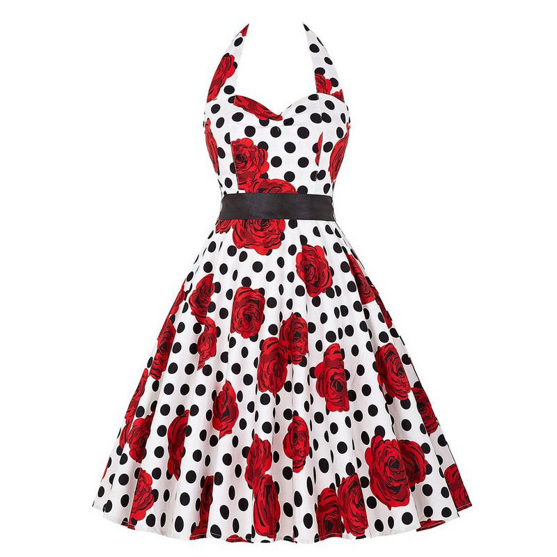Women's Printed Lace-Up Waisted Midi Dress – 9 Bold Prints, Sizes S–XXL