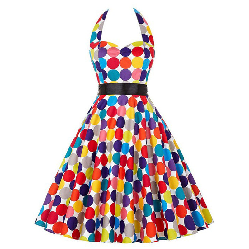 Women's Printed Lace-Up Waisted Midi Dress – 9 Bold Prints, Sizes S–XXL