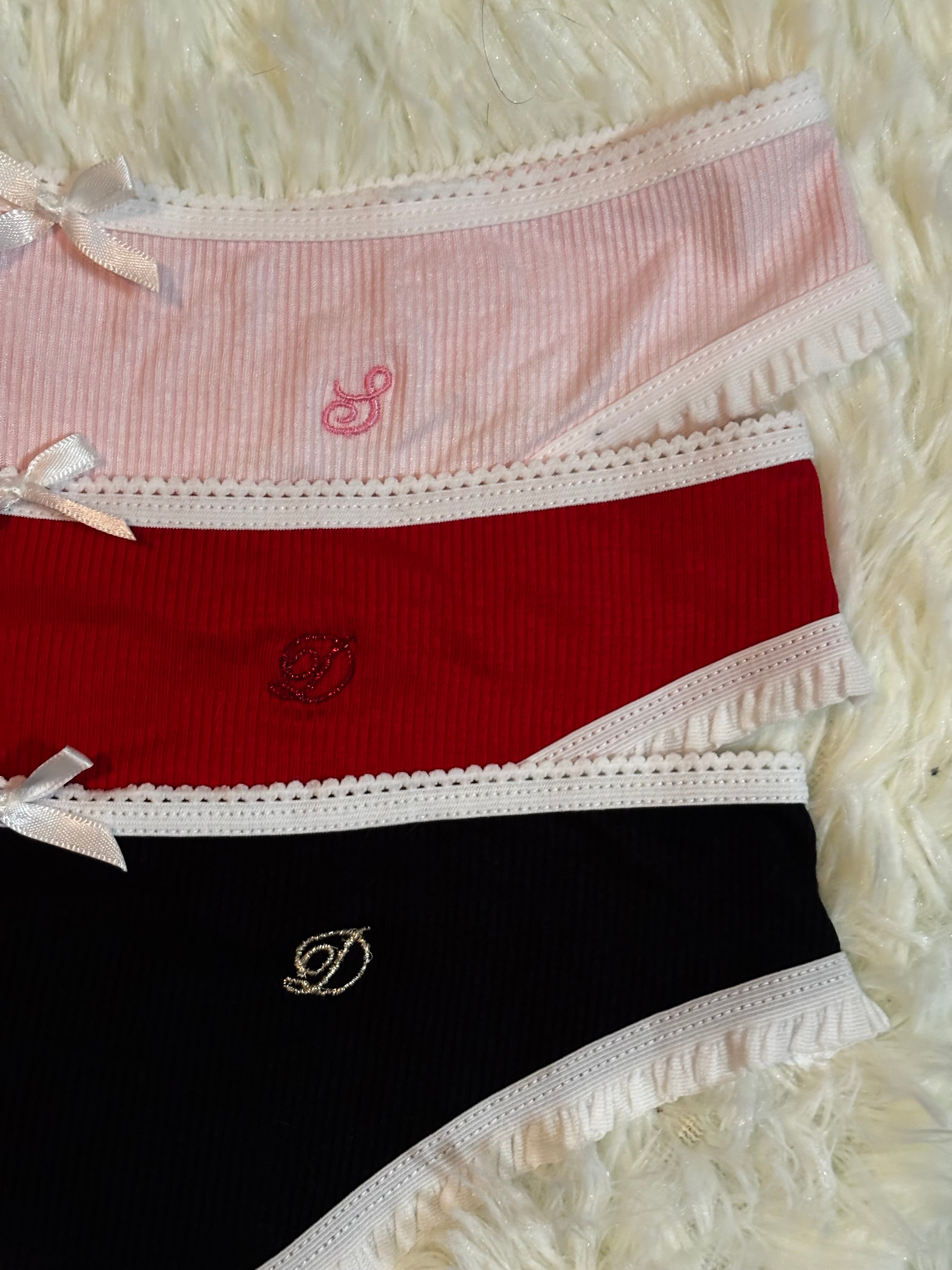 The Sweetheart Panty – Custom Embroidered Ruffle Thong