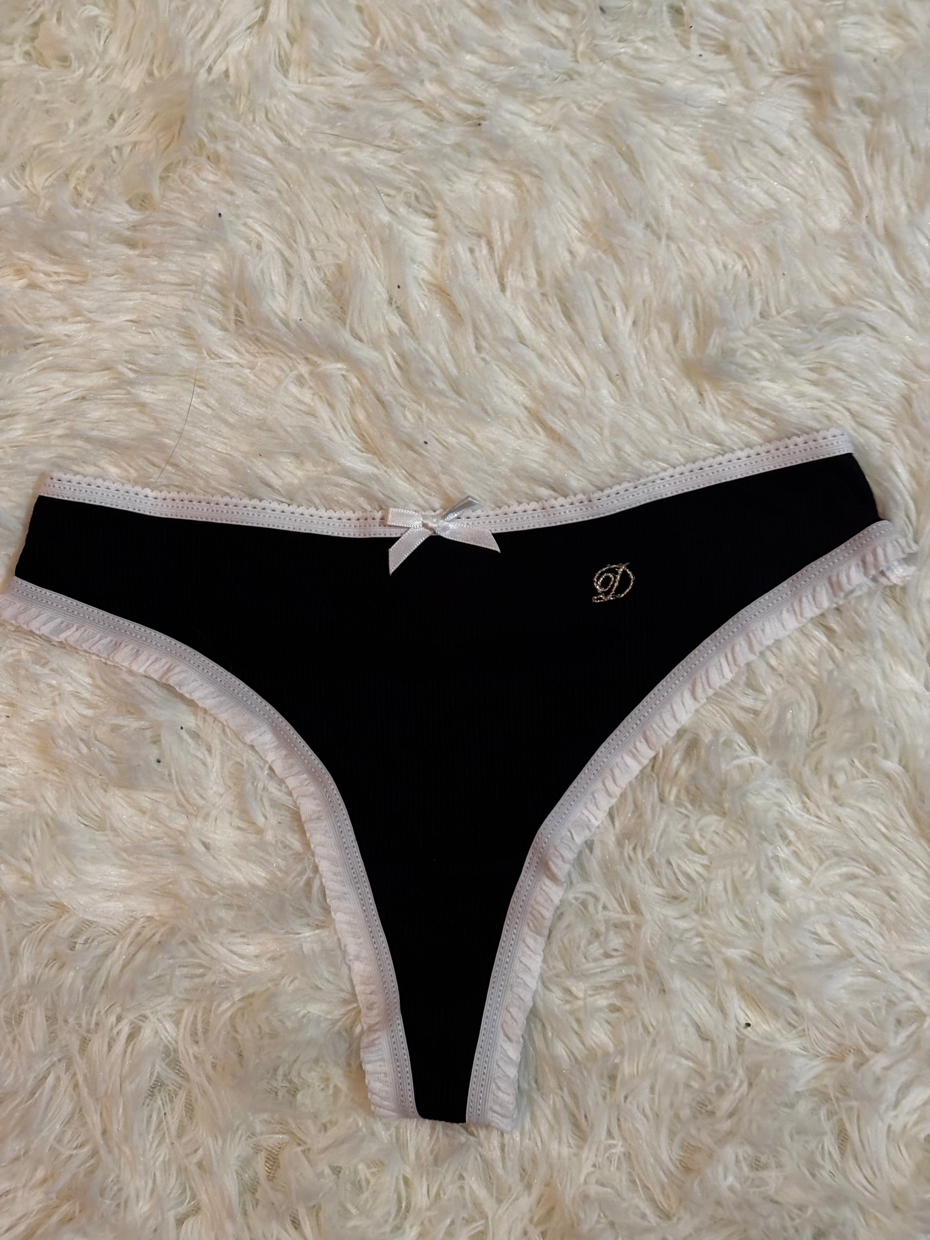 The Sweetheart Panty – Custom Embroidered Ruffle Thong