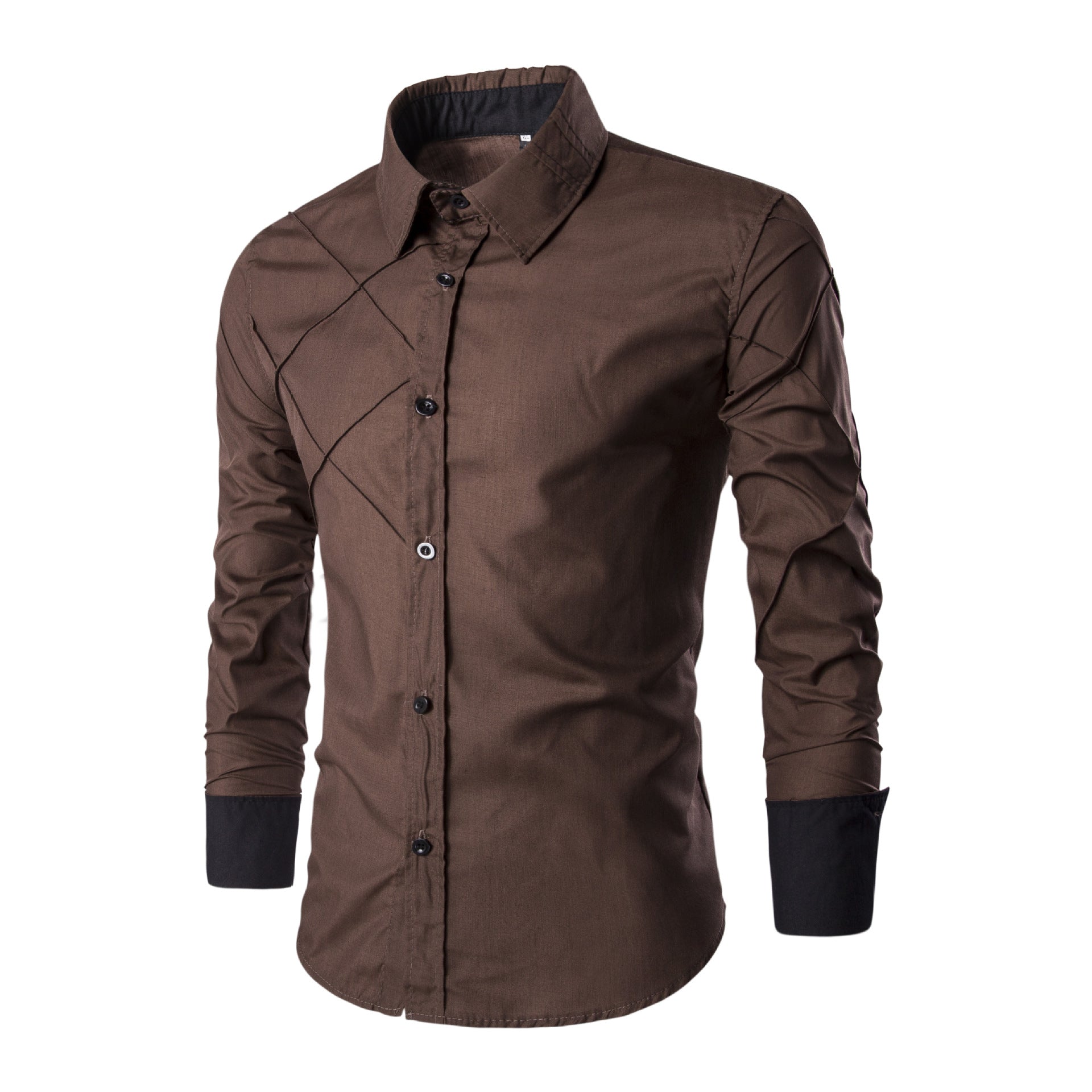 Men's Long Sleeve Mesh Line Design Casual Shirt