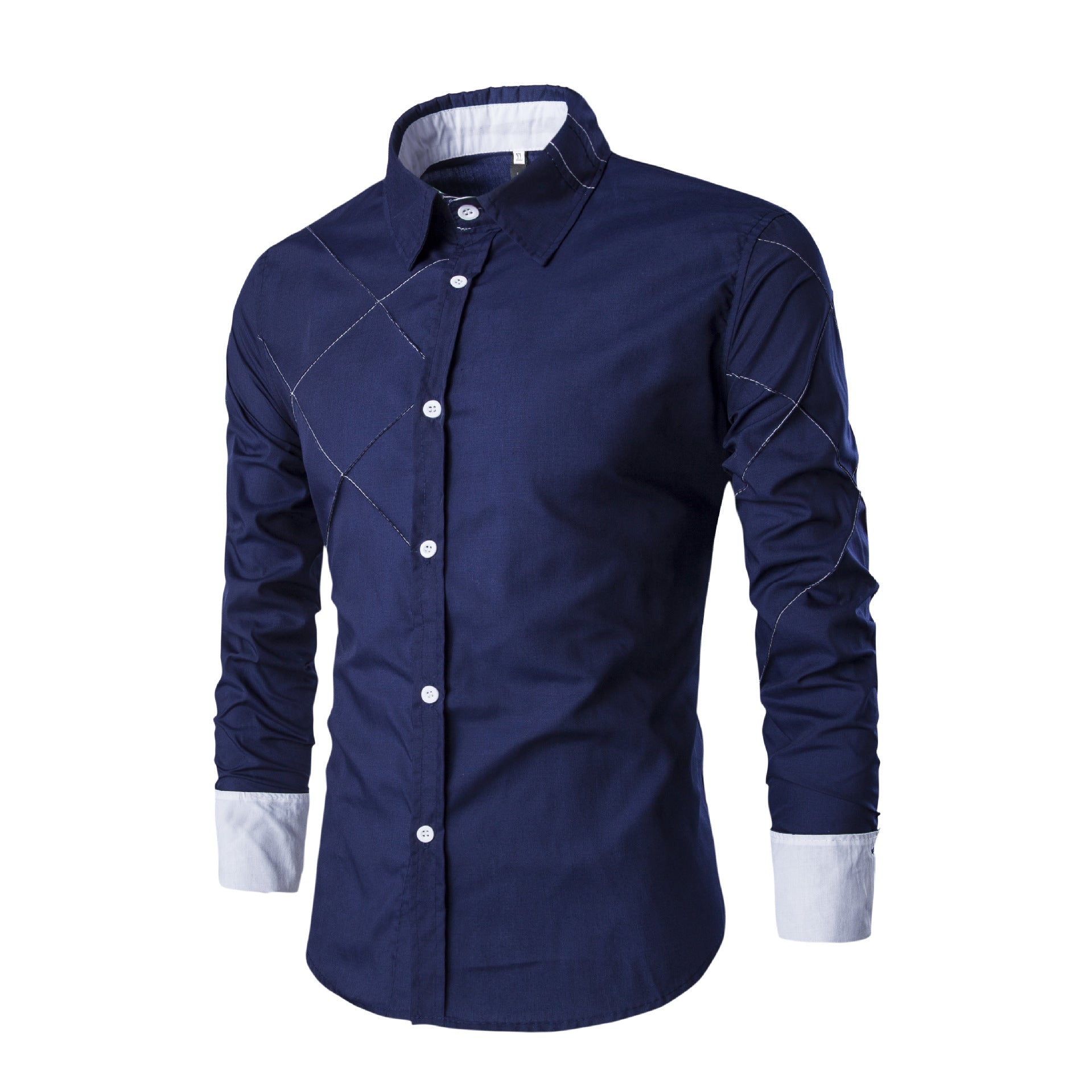 Men's Long Sleeve Mesh Line Design Casual Shirt