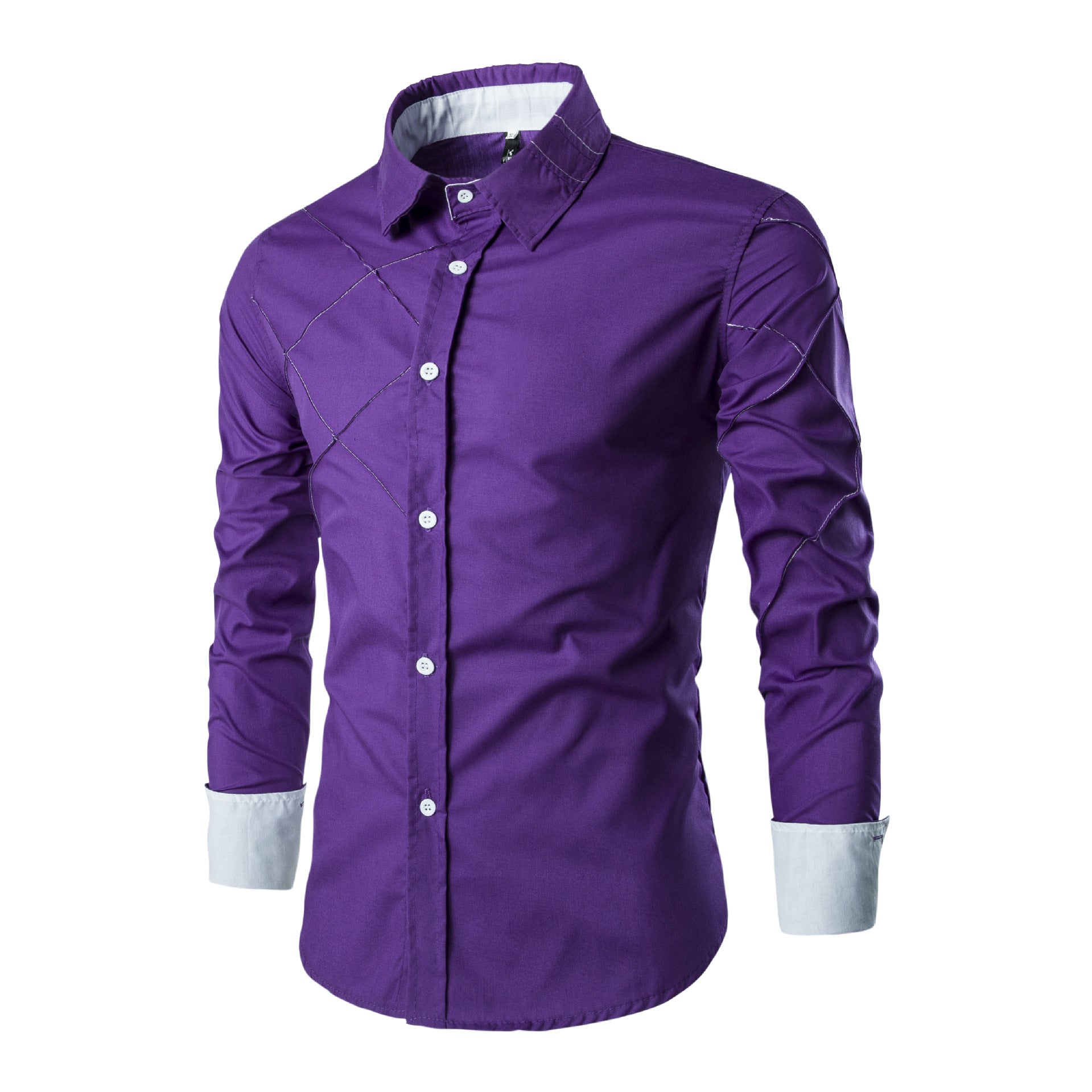 Men's Long Sleeve Mesh Line Design Casual Shirt