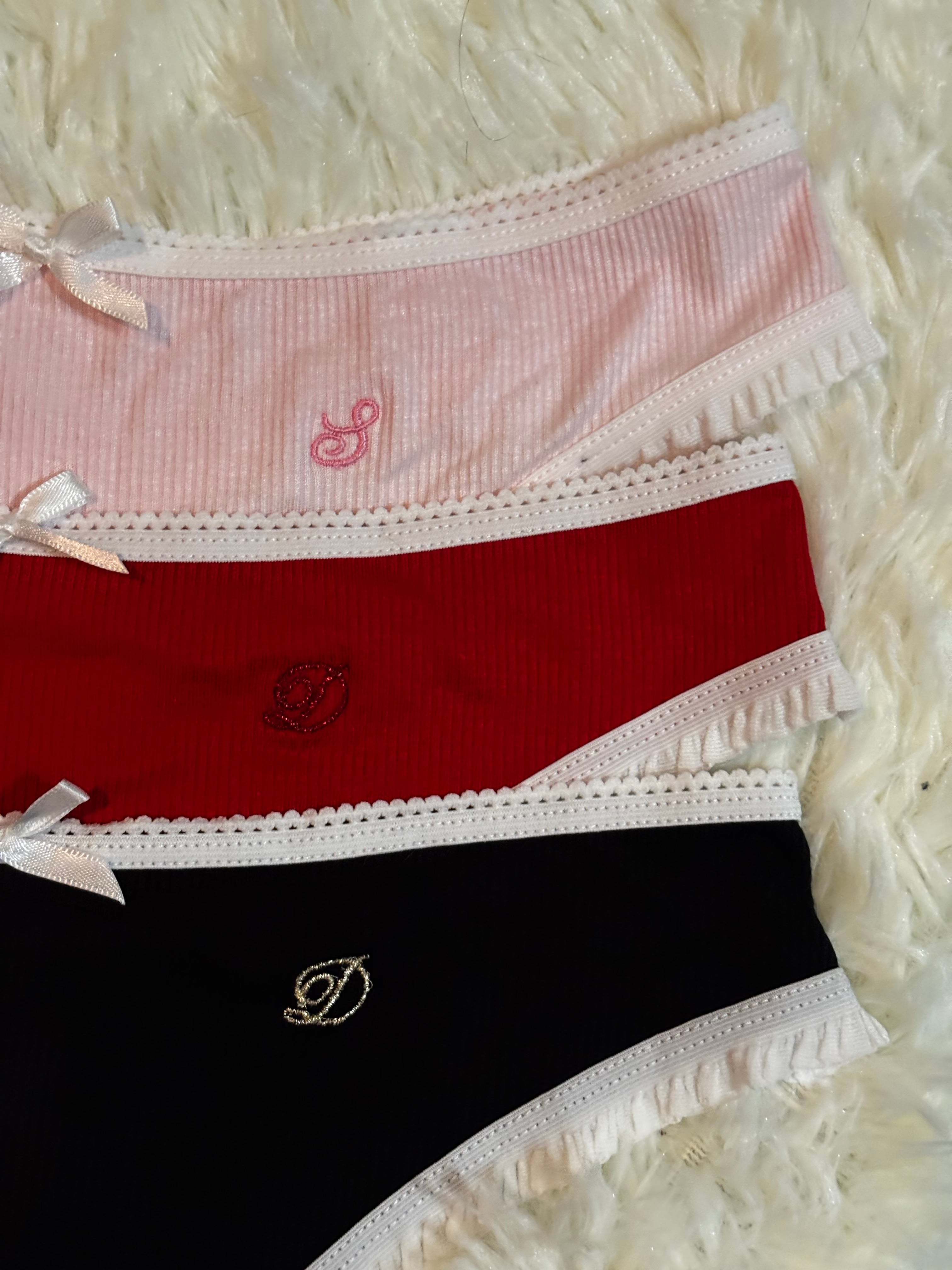 The Sweetheart Panty – Custom Embroidered Ruffle Thong