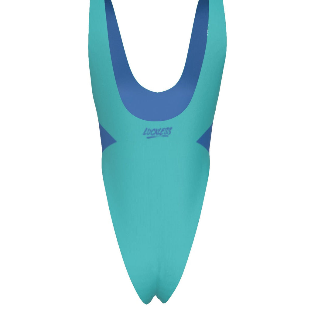 Women's Retro Angles One-Piece Swimsuit – Aqua + Retro | XS–3XL