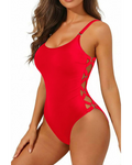 Adjustable Strap Sexy Ladies One Piece Swimsuits-Red
