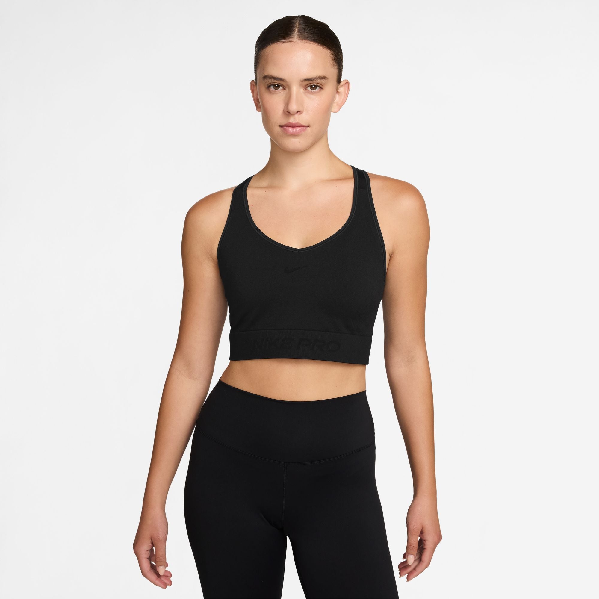 Nike Women's Pro Seamless Cropped Tank Top – Black