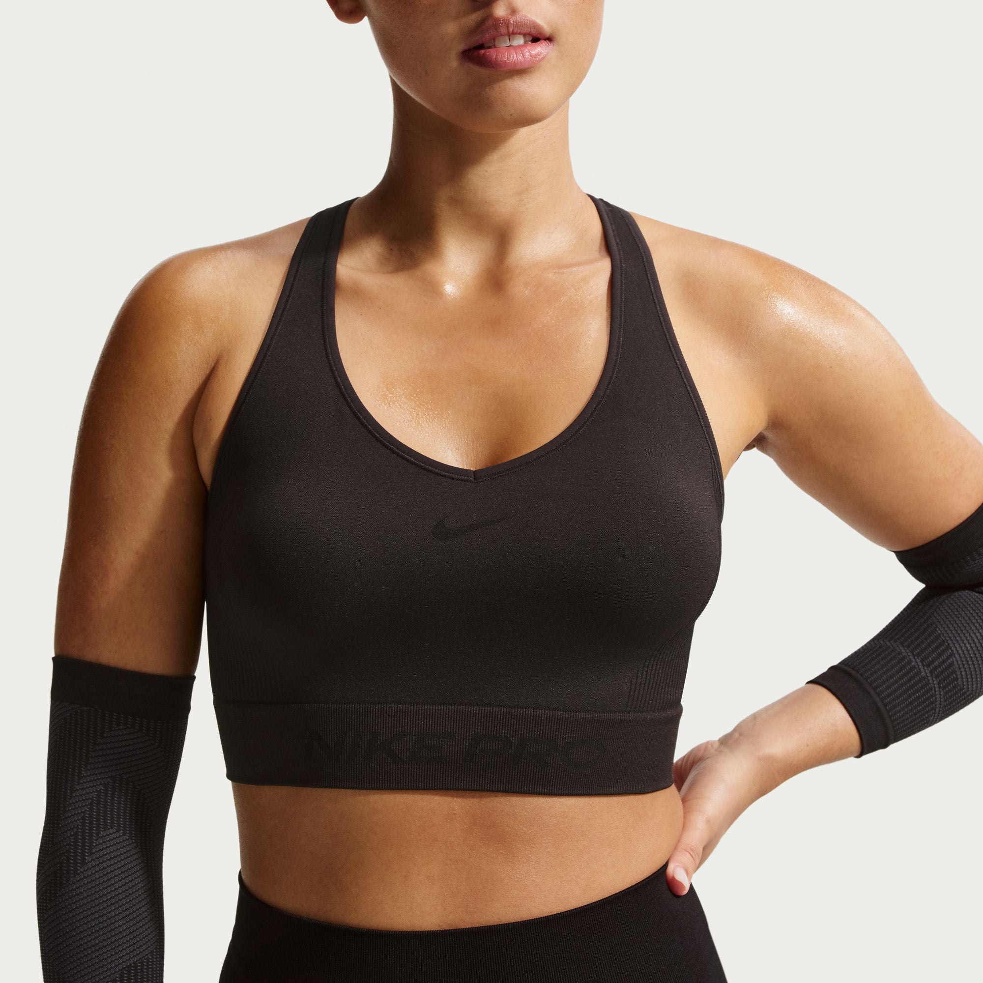 Nike Women's Pro Seamless Cropped Tank Top – Black