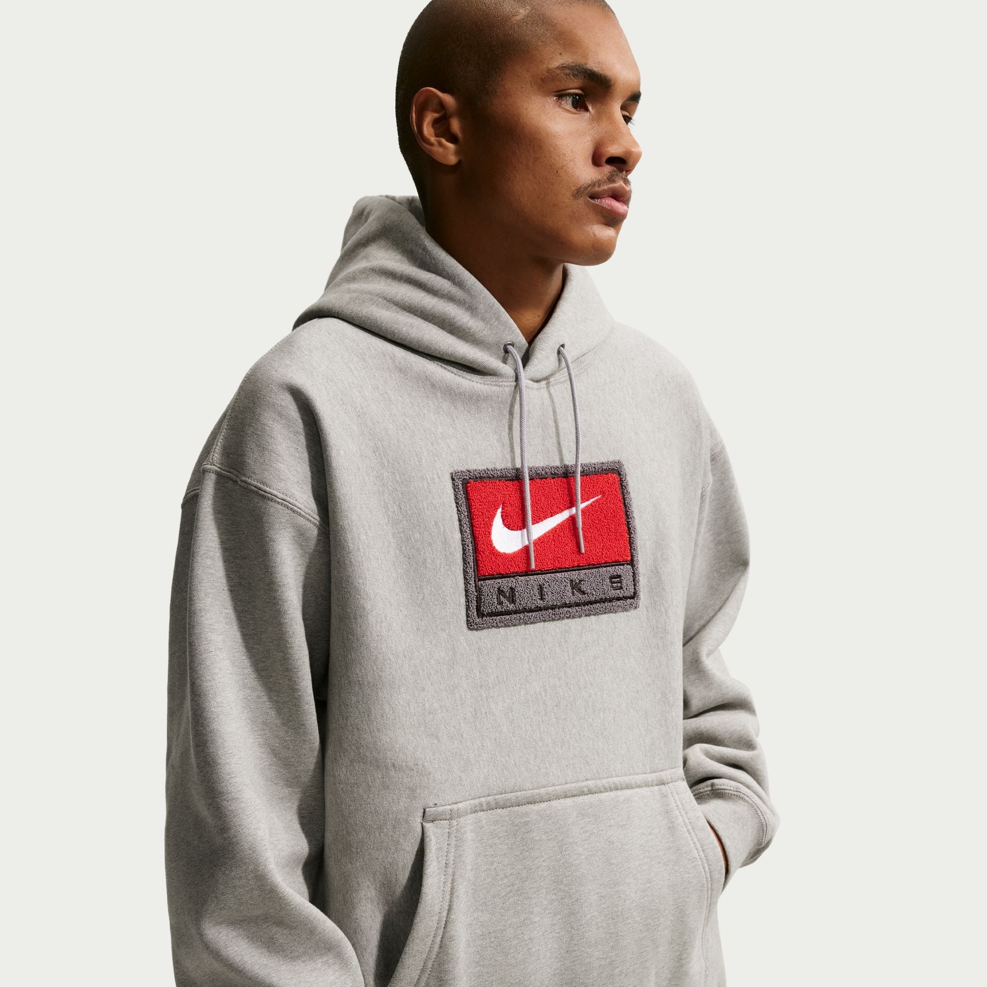 Nike Men's Solo Swoosh Hoodie – Grey/White