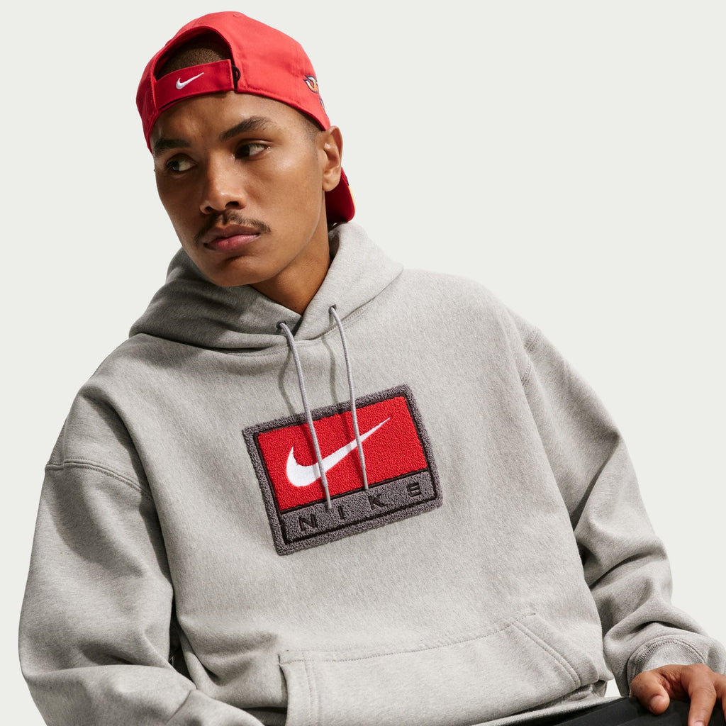 Nike Men's Solo Swoosh Hoodie – Grey/White