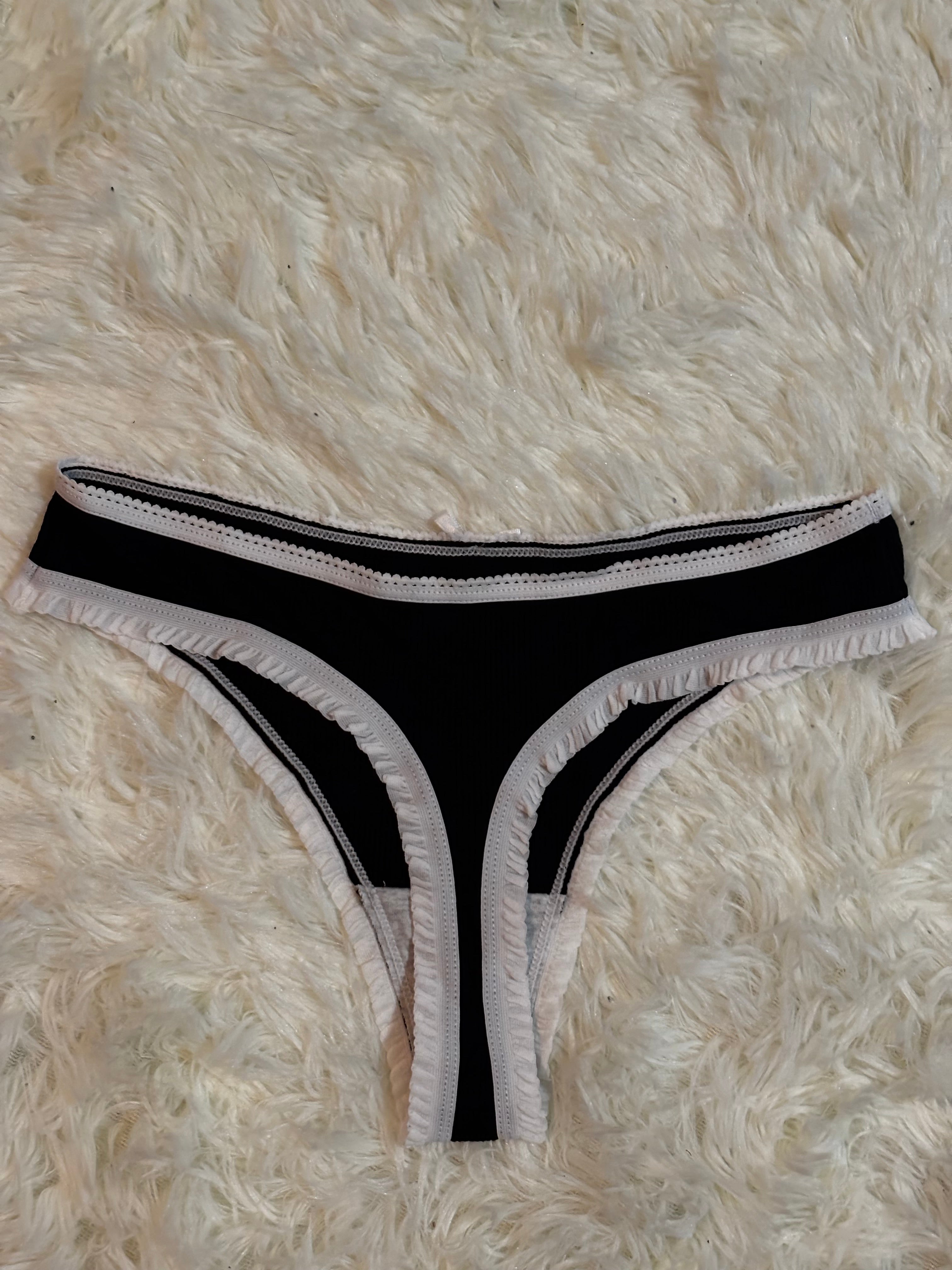 The Sweetheart Panty – Custom Embroidered Ruffle Thong