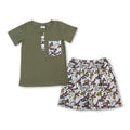 Boys' Short Sleeve Pocket Top & Duck Camo Shorts Set