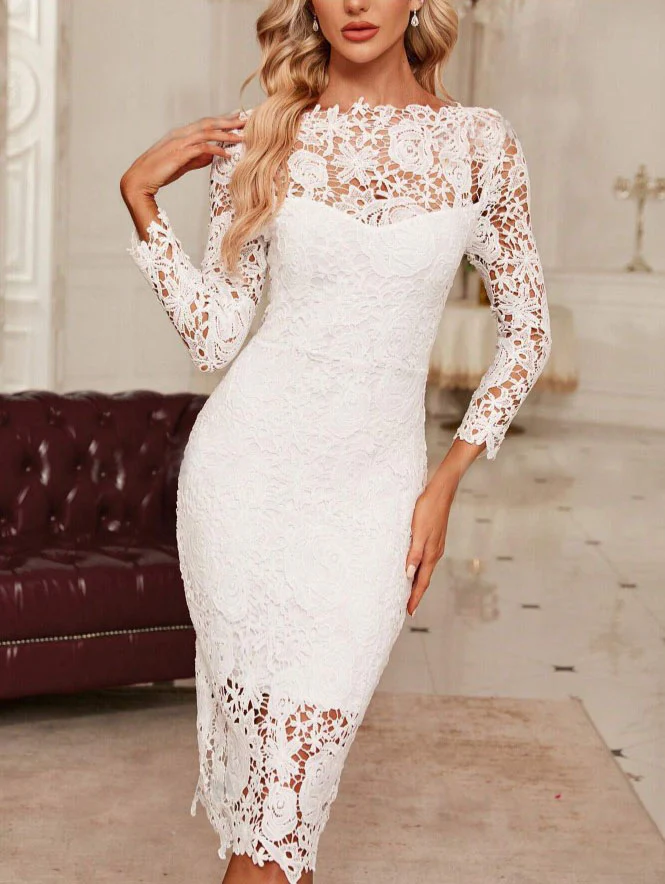 Women's Slim-Fit Bodycon Mesh Stitching Dress